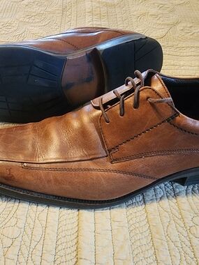 Men's Tan Leather Derby Shoes — Classic Lace-Up Dress Oxfords